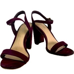 Gianni Bini Purple Heels Velvet Block Sandals